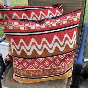 Global Mosaic Accent Pillow (2) 22”x22”